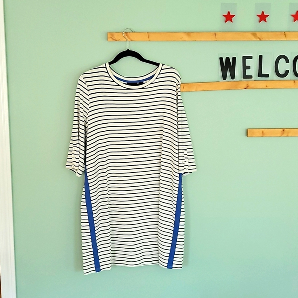 Halogen XL Whitw Striped Dress